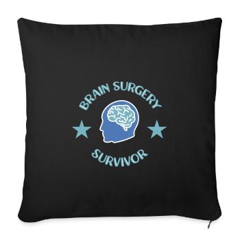 Brain surgery survives brain surgery brain - Sofa pillowcase 17,3'' x 17,3'' (45 x 45 cm) - black - Front