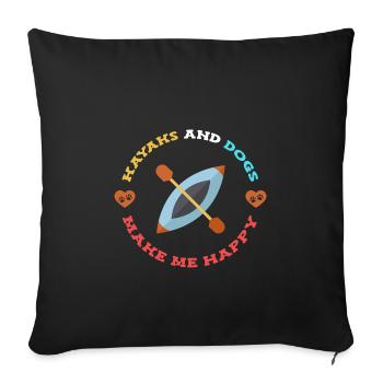 Kayak Kayaking - Housse de coussin décorative 45 x 45 cm - noir - Devant