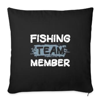 Équipe de pêche - Housse de coussin décorative 45 x 45 cm - noir - Devant