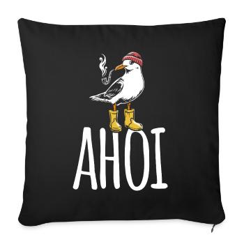 Seagull - Ahoy - North Sea - Gift - Sofa pillowcase 17,3'' x 17,3'' (45 x 45 cm) - black - Front