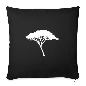 Arbre de savane Burkea africana - Housse de coussin décorative 45 x 45 cm - noir - Devant