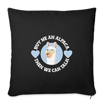 Buy Me An Alpaca Funny Alpaca - Sofa pillowcase 17,3'' x 17,3'' (45 x 45 cm) - black - Front