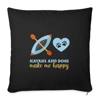 Kayak Kayaking - Housse de coussin décorative 45 x 45 cm - noir - Devant