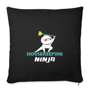 Femme de ménage Ménage - Housse de coussin décorative 45 x 45 cm - noir - Devant
