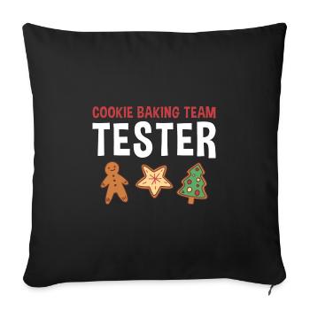 Baking Cookie Baking Team Tester Cookie - Sofa pillowcase 17,3'' x 17,3'' (45 x 45 cm) - black - Front