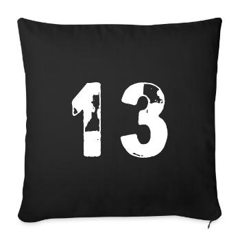 13 Maillot numéro - Housse de coussin décorative 45 x 45 cm - noir - Devant