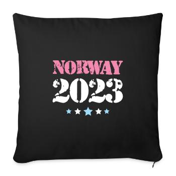 Norway 2023 - Sofa pillowcase 17,3'' x 17,3'' (45 x 45 cm) - black - Front