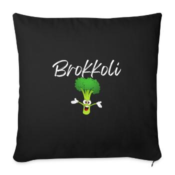 Brokkoli - Sofakissenbezug 45 x 45 cm - Schwarz - Vorne