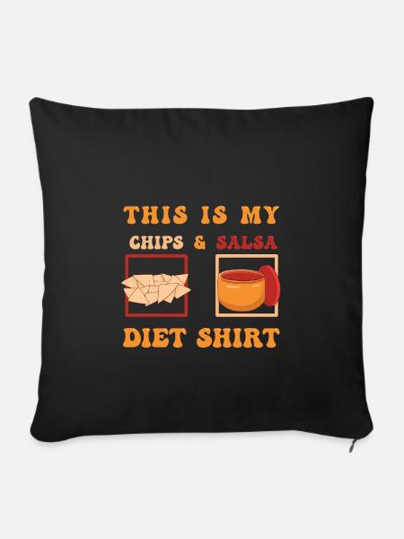 Chips und Salsa Nachos - Sofakissenbezug 45 x 45 cm - Schwarz