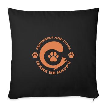 Squirrel - Sofa pillowcase 17,3'' x 17,3'' (45 x 45 cm) - black - Front