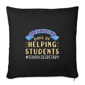 100 Days Of School - Sofa pillowcase 17,3'' x 17,3'' (45 x 45 cm) - black - Front