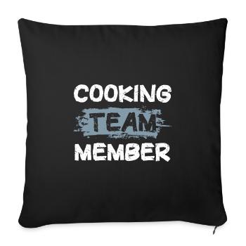 Cooking Team - Sofa pillowcase 17,3'' x 17,3'' (45 x 45 cm) - black - Front