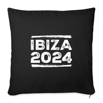 Ibiza 2024 Saying - Sofa pillowcase 17,3'' x 17,3'' (45 x 45 cm) - black - Front