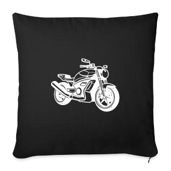 Motorcycle Biker - Sofa pillowcase 17,3'' x 17,3'' (45 x 45 cm) - black - Front