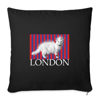 London punk cat Mohican kitten naughty cat - Sofa pillowcase 17,3'' x 17,3'' (45 x 45 cm) - black - Front
