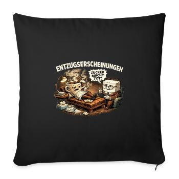 Entzugserscheinungen Kaffee Humor Shirt - Sofakissenbezug 45 x 45 cm - Schwarz - Vorne