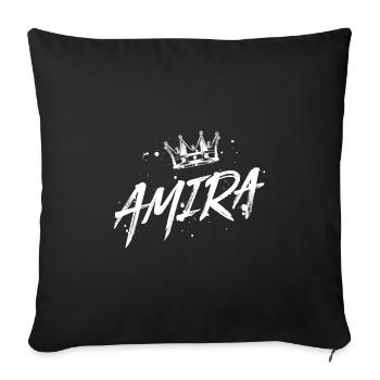 Amira - Sofa pillowcase 17,3'' x 17,3'' (45 x 45 cm) - black - Front