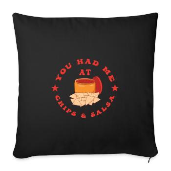 Chips und Salsa Nachos - Sofakissenbezug 45 x 45 cm - Schwarz - Vorne