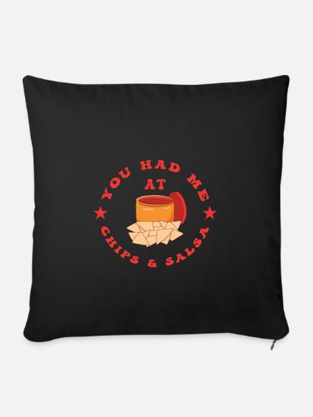 Chips und Salsa Nachos - Sofakissenbezug 45 x 45 cm - Schwarz