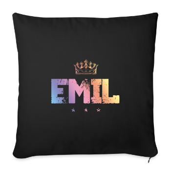 Emil - Sofakissenbezug 45 x 45 cm - Schwarz - Vorne