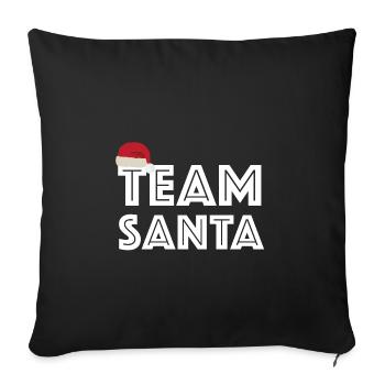 Team Santa | Weihnachten, Weihnachtsgeschenk - Sofakissenbezug 45 x 45 cm - Schwarz - Vorne