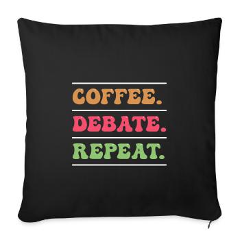 Debating Debate Arguing - Sofa pillowcase 17,3'' x 17,3'' (45 x 45 cm) - black - Front