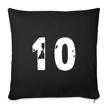 Maillot 10 numéro - Housse de coussin décorative 45 x 45 cm - noir - Devant