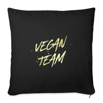 Équipe végétalienne - Housse de coussin décorative 45 x 45 cm - noir - Devant