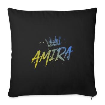 Amira - Sofa pillowcase 17,3'' x 17,3'' (45 x 45 cm) - black - Front