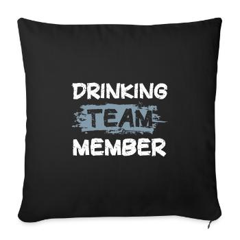 Équipe de consommation d’alcool - Housse de coussin décorative 45 x 45 cm - noir - Devant