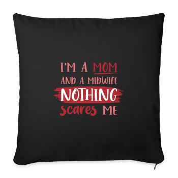 Sage-femme - Housse de coussin décorative 45 x 45 cm - noir - Devant