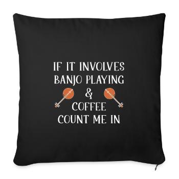 Banjo play banjo player music instrument - Sofa pillowcase 17,3'' x 17,3'' (45 x 45 cm) - black - Front