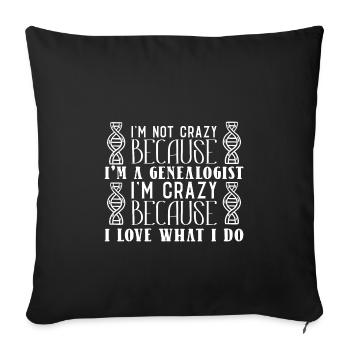 Généalogiste - Housse de coussin décorative 45 x 45 cm - noir - Devant