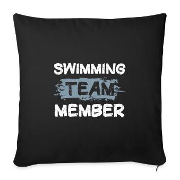 Équipe de natation - Housse de coussin décorative 45 x 45 cm - noir - Devant