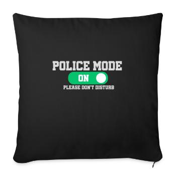 Mode police activé ne pas déranger - Housse de coussin décorative 45 x 45 cm - noir - Devant