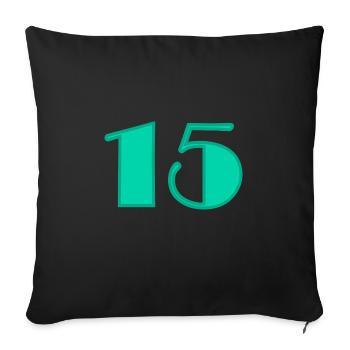 15 ANS,15e ANNIVERSAIRE,ANNIVERSAIRE 15 ANS,QUINZE - Housse de coussin décorative 45 x 45 cm - noir - Devant