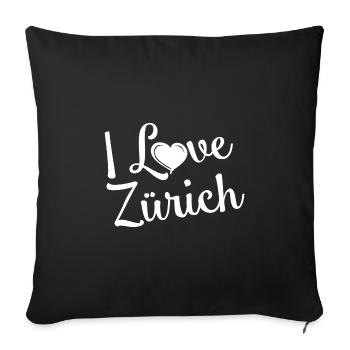 I Love Zurich - Sofa pillowcase 17,3'' x 17,3'' (45 x 45 cm) - black - Front