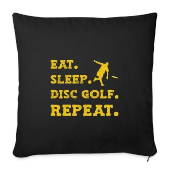 Disc Golf Frisbee - Sofa pillowcase 17,3'' x 17,3'' (45 x 45 cm) - black - Front