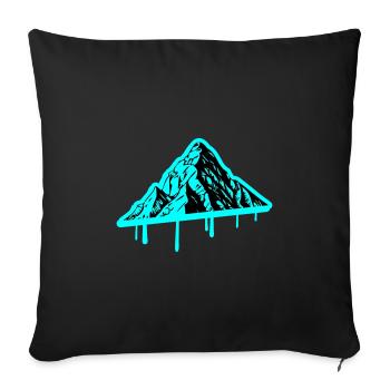 Montagne Silhouette Symbole Montagnes - Housse de coussin décorative 45 x 45 cm - noir - Devant