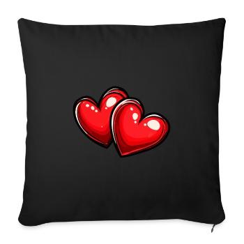 Cœurs Amour - Housse de coussin décorative 45 x 45 cm - noir - Devant
