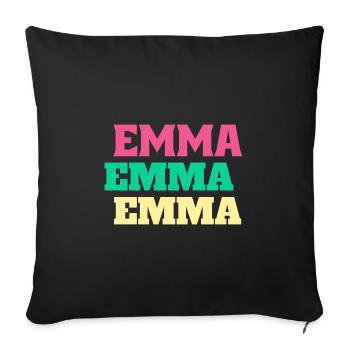 Emma Birthday Gifts Emmachen First Name - Sofa pillowcase 17,3'' x 17,3'' (45 x 45 cm) - black - Front