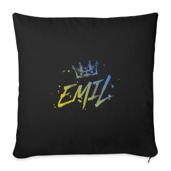 Emil - Sofakissenbezug 45 x 45 cm - Schwarz - Vorne