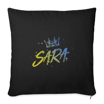 Sara - Sofa pillowcase 17,3'' x 17,3'' (45 x 45 cm) - black - Front