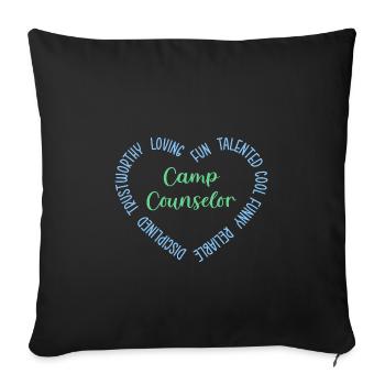 Tent Camp Manager Summer Camp - Sofa pillowcase 17,3'' x 17,3'' (45 x 45 cm) - black - Front