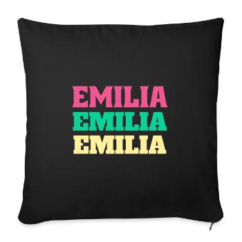 Emilia Birthday Gifts Emilia's - Sofa pillowcase 17,3'' x 17,3'' (45 x 45 cm) - black - Front