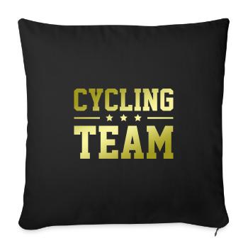 Cycling Team - Sofa pillowcase 17,3'' x 17,3'' (45 x 45 cm) - black - Front