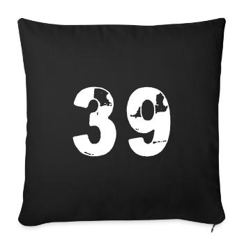 39 Number jersey - Sofa pillowcase 17,3'' x 17,3'' (45 x 45 cm) - black - Front