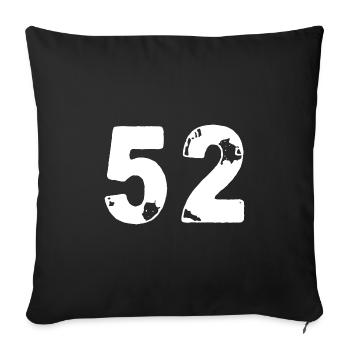 52 Maillot numéro - Housse de coussin décorative 45 x 45 cm - noir - Devant