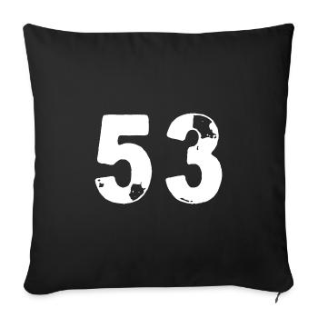 53 Numéro maillot - Housse de coussin décorative 45 x 45 cm - noir - Devant