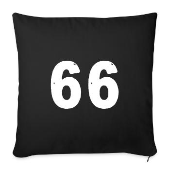 66 Maillot numéro - Housse de coussin décorative 45 x 45 cm - noir - Devant